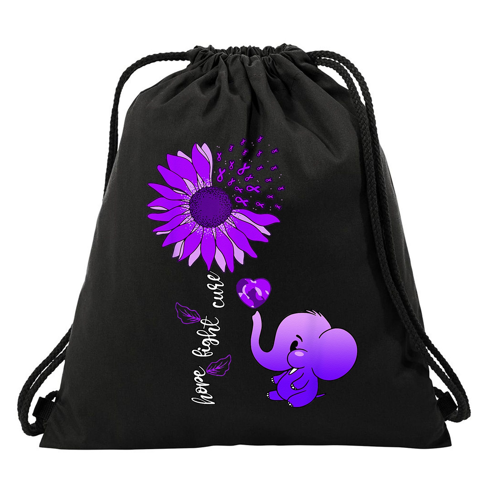 Alzheimers Awareness Drawstring Bag