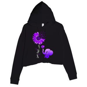 Alzheimers Awareness Crop Fleece Hoodie