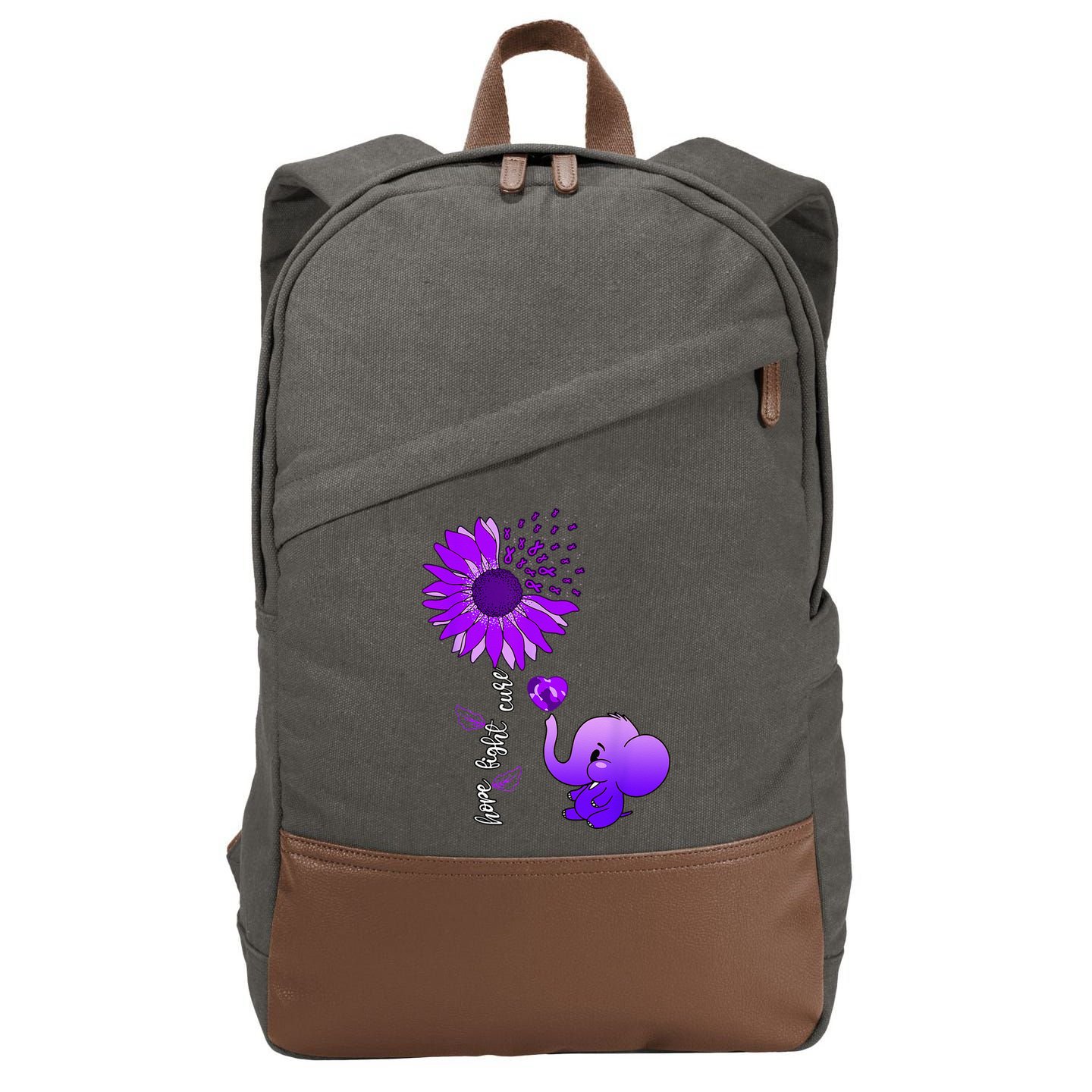 Alzheimers Awareness Cotton Canvas Backpack