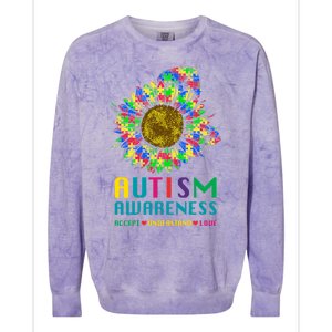 Autism Awareness Accept Understand Love Puzzle Autism Mom Gift Colorblast Crewneck Sweatshirt