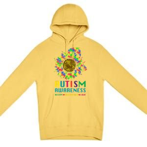 Autism Awareness Accept Understand Love Puzzle Autism Mom Gift Premium Pullover Hoodie