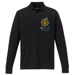 Autism Awareness Accept Understand Love Puzzle Autism Mom Gift Performance Long Sleeve Polo