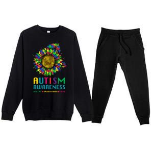 Autism Awareness Accept Understand Love Puzzle Autism Mom Gift Premium Crewneck Sweatsuit Set