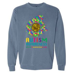 Autism Awareness Accept Understand Love Puzzle Autism Mom Gift Garment-Dyed Sweatshirt