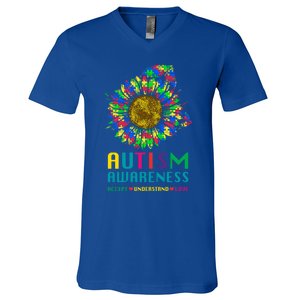 Autism Awareness Accept Understand Love Puzzle Autism Mom Gift V-Neck T-Shirt