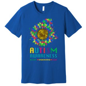 Autism Awareness Accept Understand Love Puzzle Autism Mom Gift Premium T-Shirt