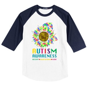 Autism Awareness Accept Understand Love Puzzle Autism Mom Gift Baseball Sleeve Shirt