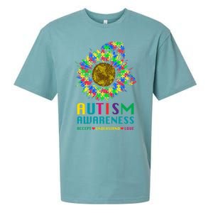 Autism Awareness Accept Understand Love Puzzle Autism Mom Gift Sueded Cloud Jersey T-Shirt