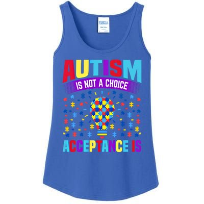 Autism Awareness Autism Is Not A Choice Acceptance Is Cute Cool Gift Ladies Essential Tank