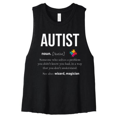 Autism Autistic Asperger Syndrom Aspie Puzzle Autist Support Women's Racerback Cropped Tank