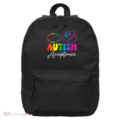 Autism Awareness Acceptance Infinity Symbol Advocate Educate  16 in Basic Backpack
