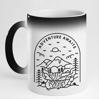 Adventure Awaits 11oz Black Color Changing Mug