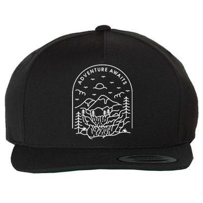 Adventure Awaits Wool Snapback Cap