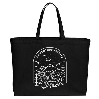 Adventure Awaits Cotton Canvas Jumbo Tote