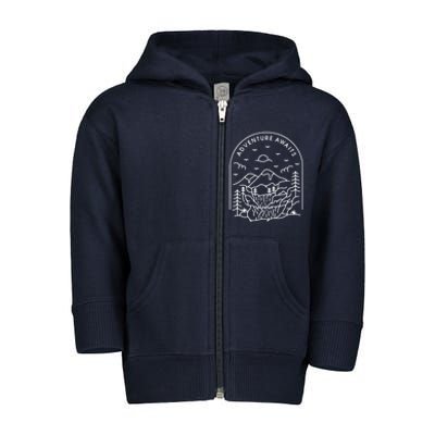 Adventure Awaits Toddler Zip Fleece Hoodie