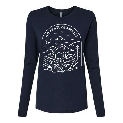 Adventure Awaits Womens Cotton Relaxed Long Sleeve T-Shirt