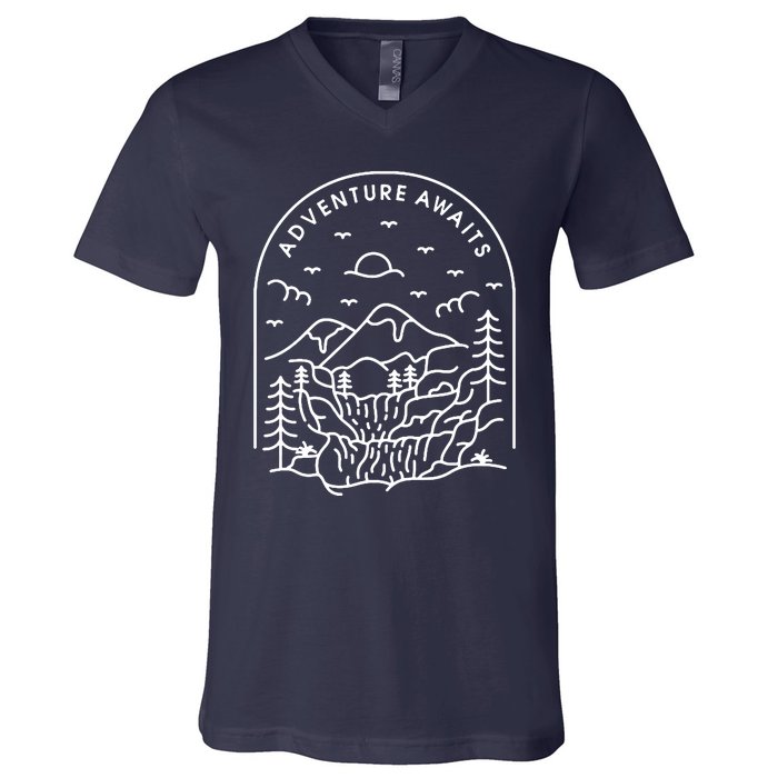 Adventure Awaits V-Neck T-Shirt