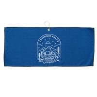 Adventure Awaits Large Microfiber Waffle Golf Towel