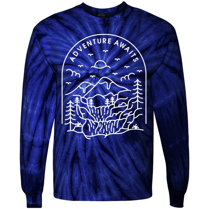 Adventure Awaits Tie-Dye Long Sleeve Shirt