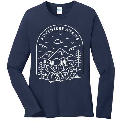 Adventure Awaits Ladies Long Sleeve Shirt