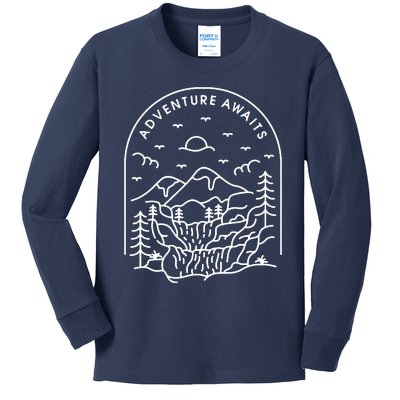 Adventure Awaits Kids Long Sleeve Shirt