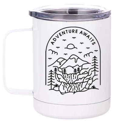 Adventure Awaits 12 oz Stainless Steel Tumbler Cup