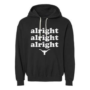 Alright Alright Alright Texas Bull Texas Pride State USA Garment-Dyed Fleece Hoodie