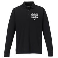 Alright Alright Alright Texas Bull Texas Pride State USA Performance Long Sleeve Polo