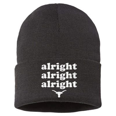 Alright Alright Alright Texas Bull Texas Pride State USA Sustainable Knit Beanie