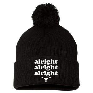 Alright Alright Alright Texas Bull Texas Pride State USA Pom Pom 12in Knit Beanie