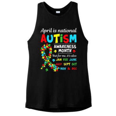 Autism Awareness April is National Autism Awareness Month Ladies PosiCharge Tri-Blend Wicking Tank