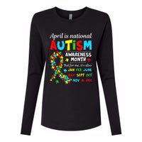 Autism Awareness April is National Autism Awareness Month Womens Cotton Relaxed Long Sleeve T-Shirt