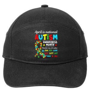 Autism Awareness April is National Autism Awareness Month 7-Panel Snapback Hat