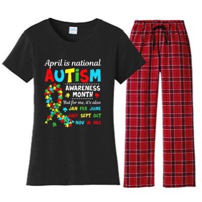 Autism Awareness April is National Autism Awareness Month Women's Flannel Pajama Set