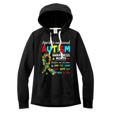 Autism Awareness April is National Autism Awareness Month Women's Fleece Hoodie