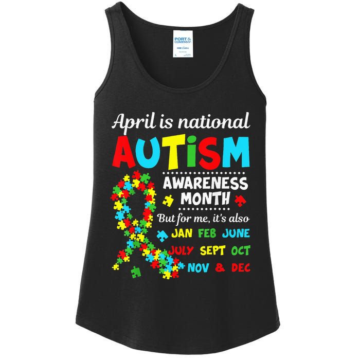 Autism Awareness April is National Autism Awareness Month Ladies Essential Tank