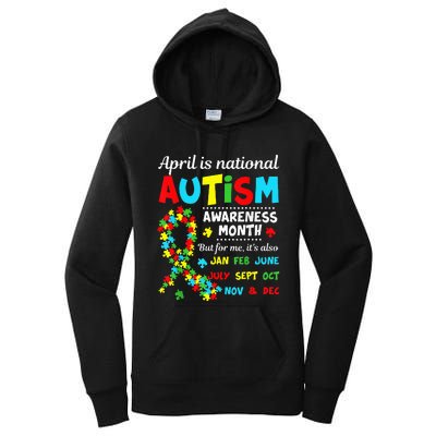 Autism Awareness April is National Autism Awareness Month Women's Pullover Hoodie