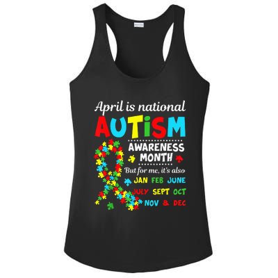 Autism Awareness April is National Autism Awareness Month Ladies PosiCharge Competitor Racerback Tank