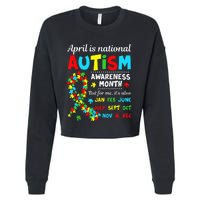 Autism Awareness April is National Autism Awareness Month Cropped Pullover Crew