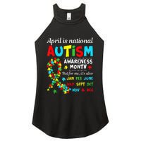 Autism Awareness April is National Autism Awareness Month Women's Perfect Tri Rocker Tank