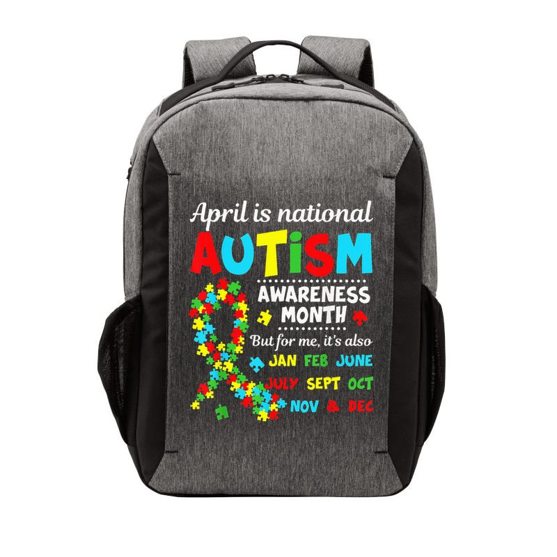 Autism Awareness April is National Autism Awareness Month Vector Backpack