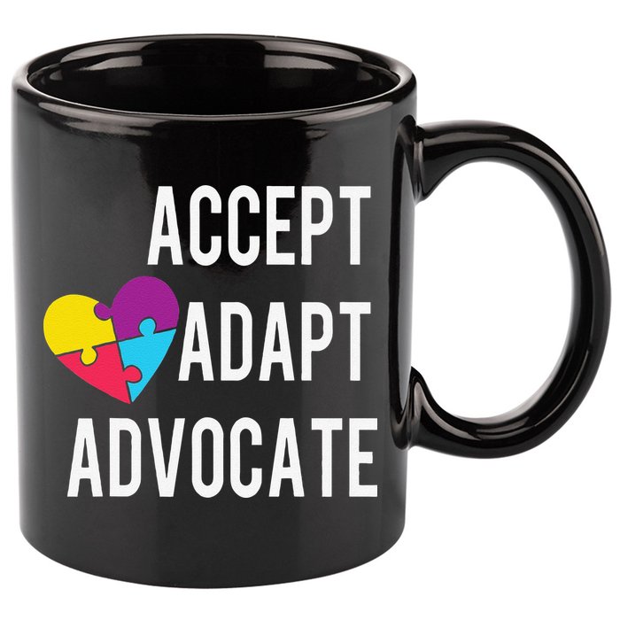 Autism Awareness Accept Adapt Advocate Autism Gift 11oz C Handle Ceramic Mug