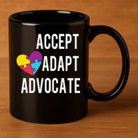 Autism Awareness Accept Adapt Advocate Autism Gift 11oz C Handle Ceramic Mug