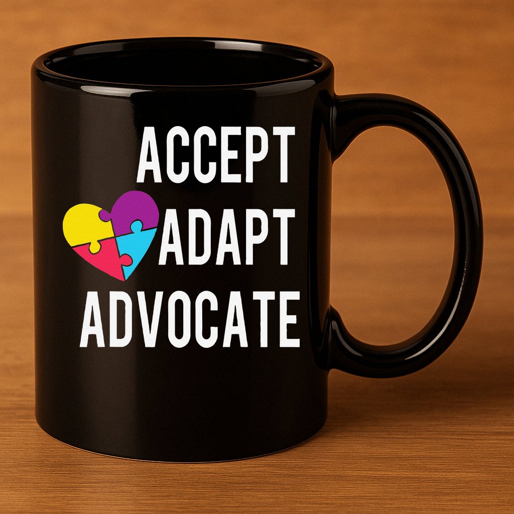 Autism Awareness Accept Adapt Advocate Autism Gift 11oz C Handle Ceramic Mug