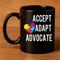 Autism Awareness Accept Adapt Advocate Autism Gift 11oz C Handle Ceramic Mug