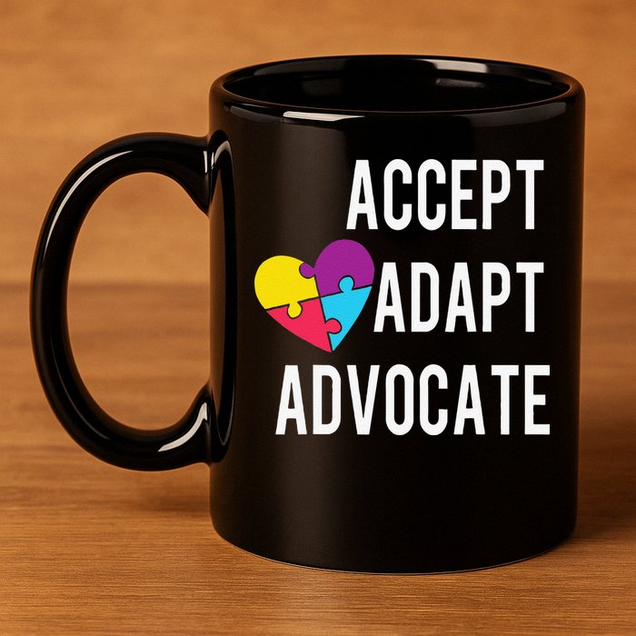 Autism Awareness Accept Adapt Advocate Autism Gift 11oz C Handle Ceramic Mug