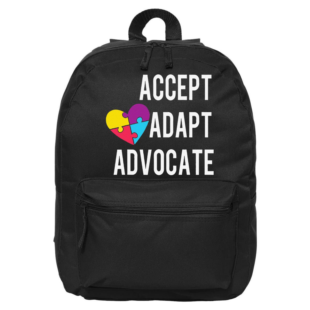 Autism Awareness Accept Adapt Advocate Autism Gift 16 in Basic Backpack