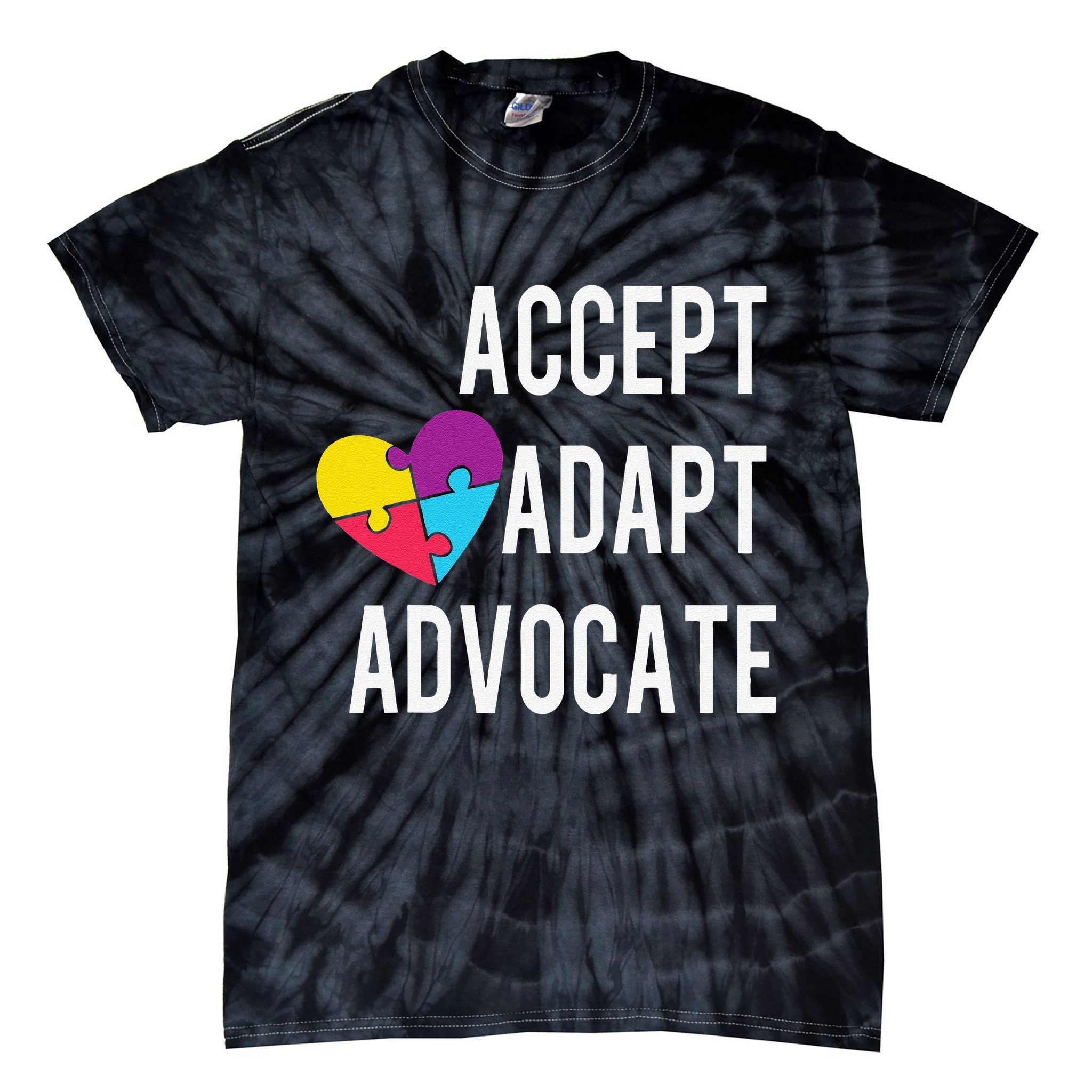 Autism Awareness Accept Adapt Advocate Autism Gift Tie-Dye T-Shirt