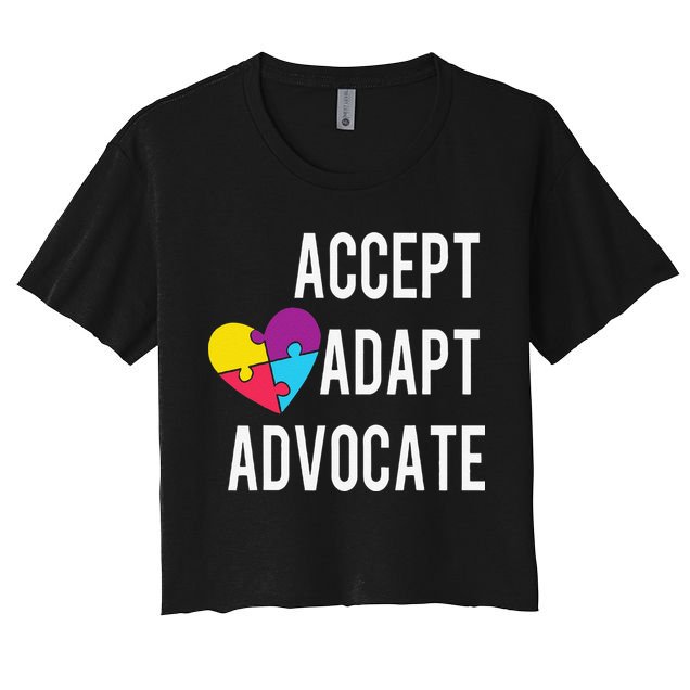 Autism Awareness Accept Adapt Advocate Autism Gift Crop Top
