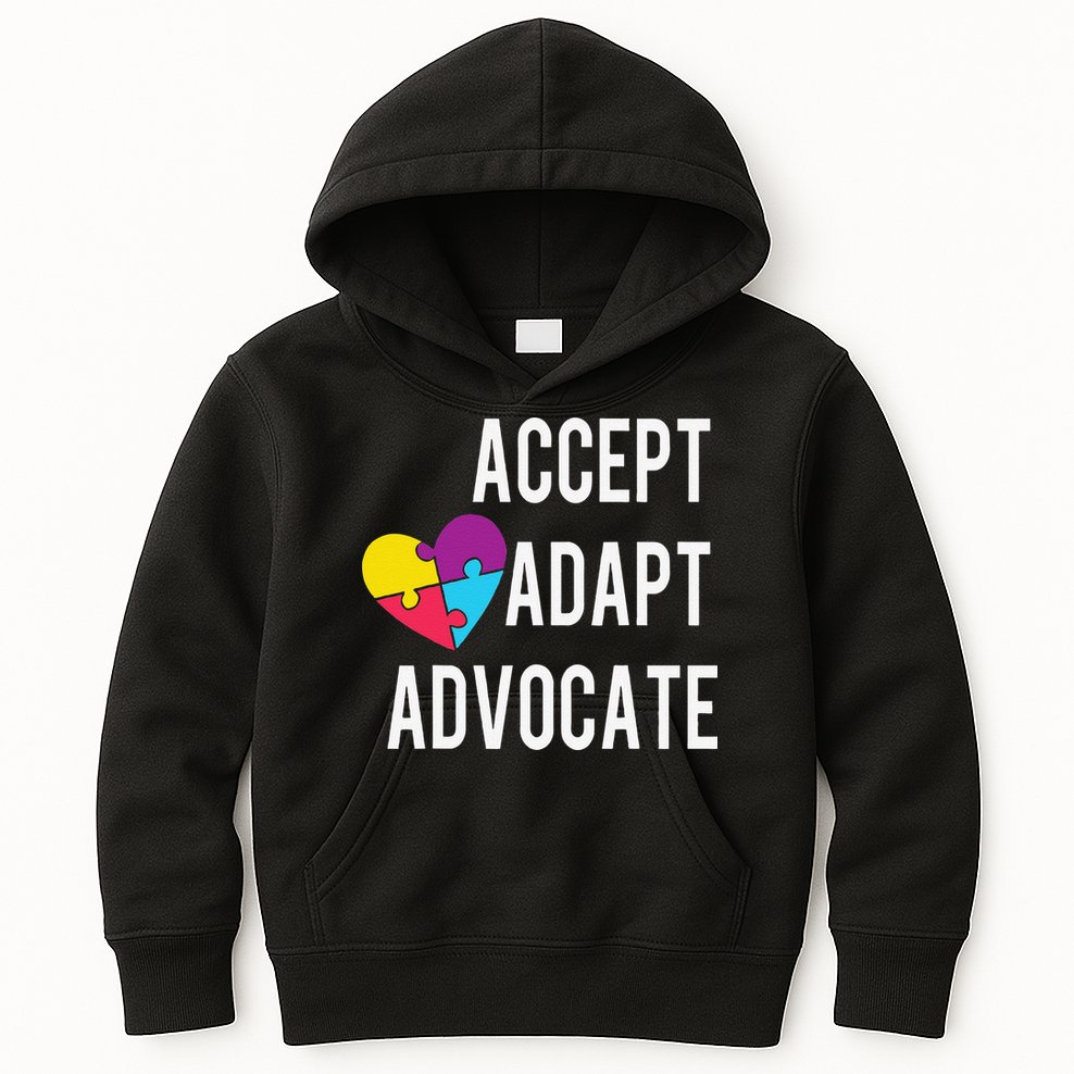 Autism Awareness Accept Adapt Advocate Autism Gift Kids Hoodie